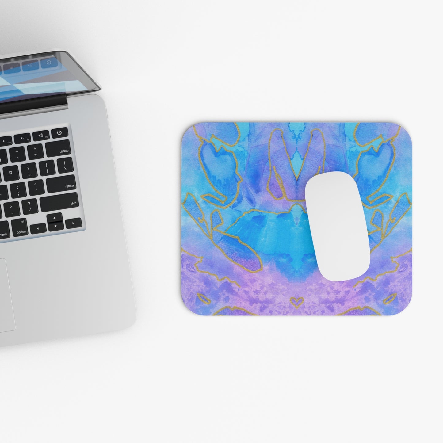 Blue and Purple Mouse Pad