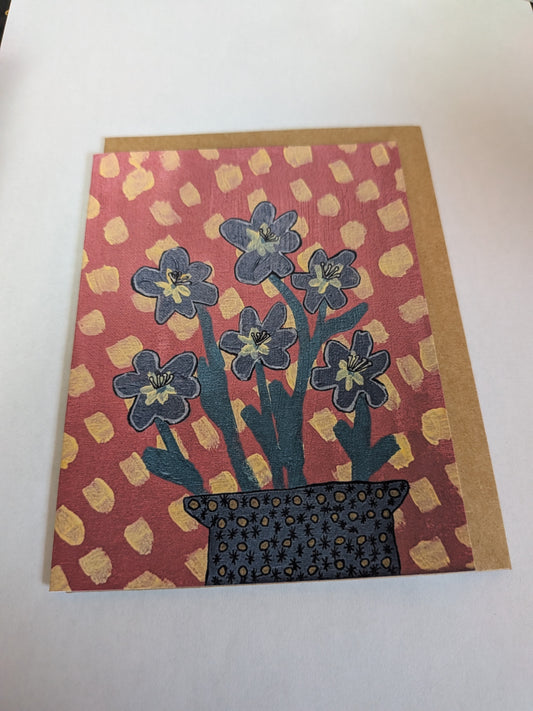 Blue Flowers Greeting Card