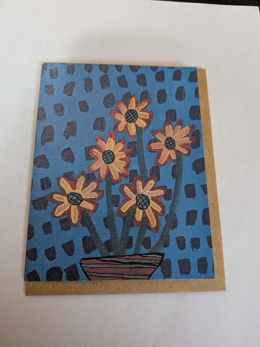 Orange Flowers Greeting Card